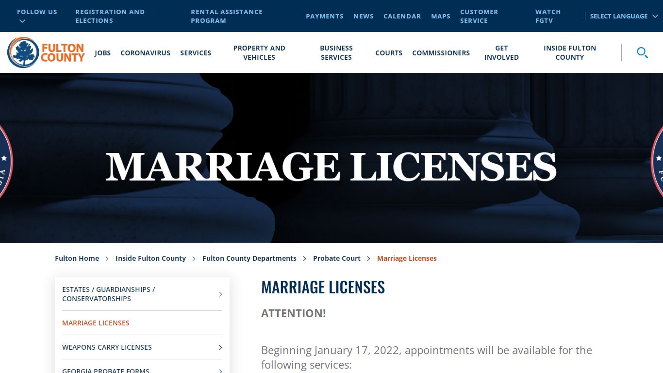 Marriage Licenses - Fulton County, Georgia